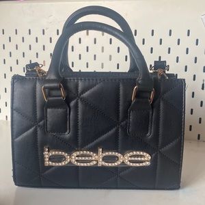 Black Bebe gemstone lettered Crossbody Bag/Puse